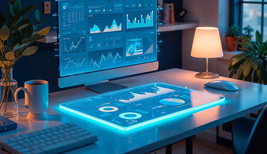 Illustration of return on IT investment with data charts and smart tech budgeting