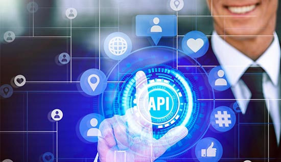 What is API concept diagram showing communication between client and server.