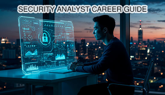 Security analyst career guide covering salary, essential skills, and top job roles