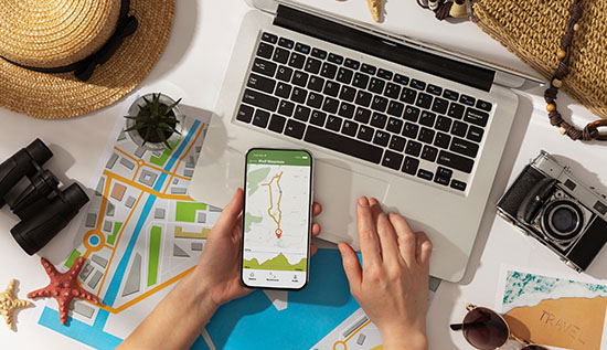 showing how to use Google Maps in Cambodia for travel and navigation, featuring highlighted landmarks