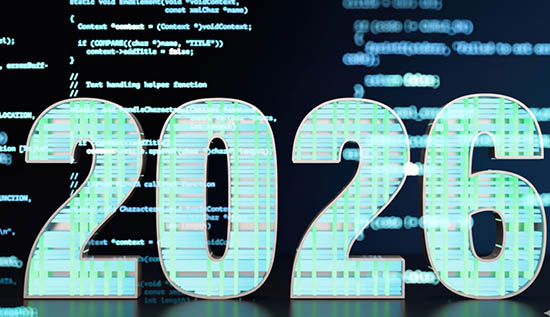 Top programming languages to learn in 2026 illustrated with modern coding icons and developers working on laptops.