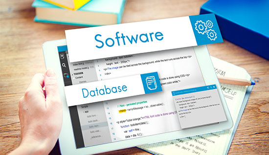 Custom software vs off-the-shelf software comparison illustration for business decision making.