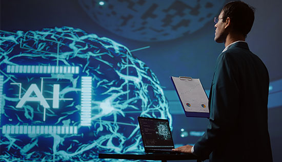 AI tools transforming business workflows with automation dashboards and enterprise AI software visualization.