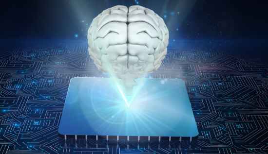 Close-up of a user wearing a brain-computer interface headset that reads neural signals to control digital systems, illustrating the latest BCI technology trends.