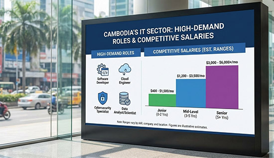 IT job roles and competitive salaries in Cambodia