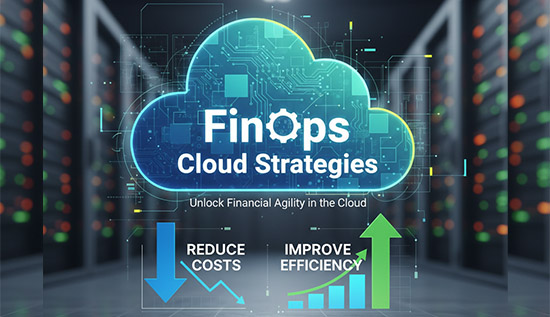 FinOps cloud strategies illustration showing cost optimization and improved cloud efficiency for businesses.