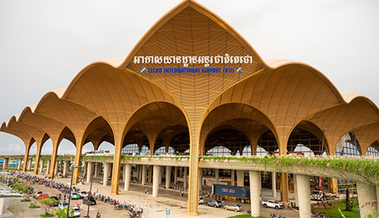 Techo International Airport Cambodia modern terminal 2026 with world-class facilities, new Cambodia international airport travel guide.