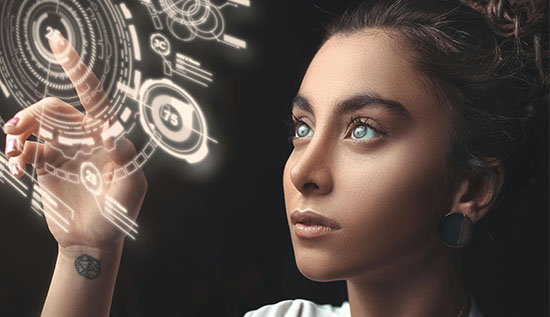 Modern UI/UX design trends 2025 showcasing futuristic interfaces, minimal layouts, and immersive user experiences on mobile and desktop screens.