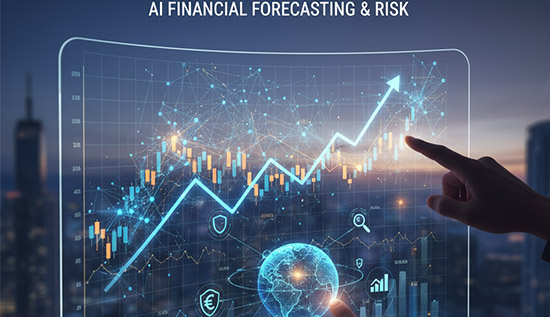 Predictive AI in finance analyzing financial data for accurate forecasting and risk management using advanced machine learning algorithms.