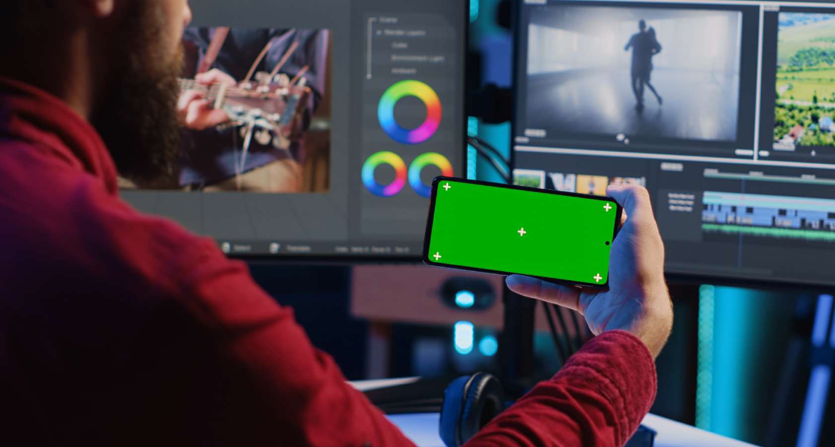 Man working on a PC with the best VFX software, creating stunning visual effects.